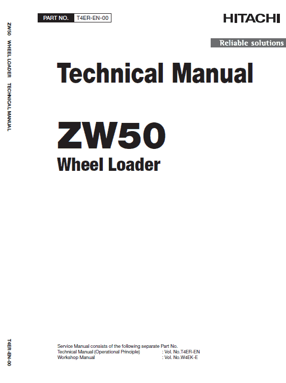 Hitachi Zw30, Zw40, Zw50 Wheel Loader Service Manual