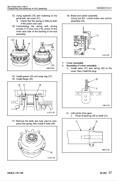 Komatsu D85ex-15, D85px-15 Dozer Service Manual