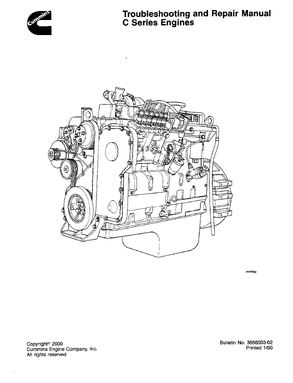 Cummins Series C Engine Workshop Service Manual