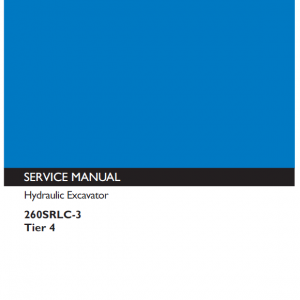 Kobelco 260srlc-3 Tier 4 Excavator Service Manual