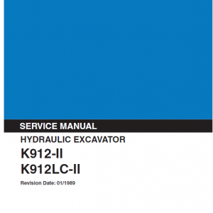 Kobelco K912-ii And K912lc-ii Excavator Service Manual