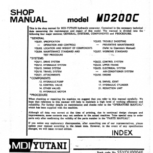 Kobelco Md200c Excavator Service Manual