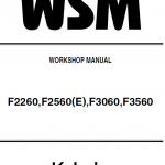 Kubota F2260, F2560, F3060, F3560 Front Mower Workshop Manual