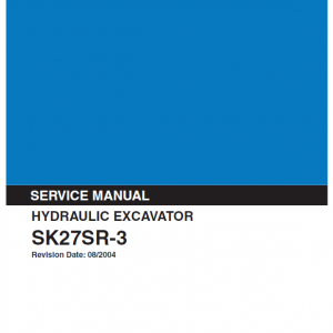 Kobelco Sk27sr-3 Excavator Service Manual