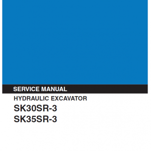 Kobelco Sk30sr-3 And Sk35sr-3 Excavator Service Manual