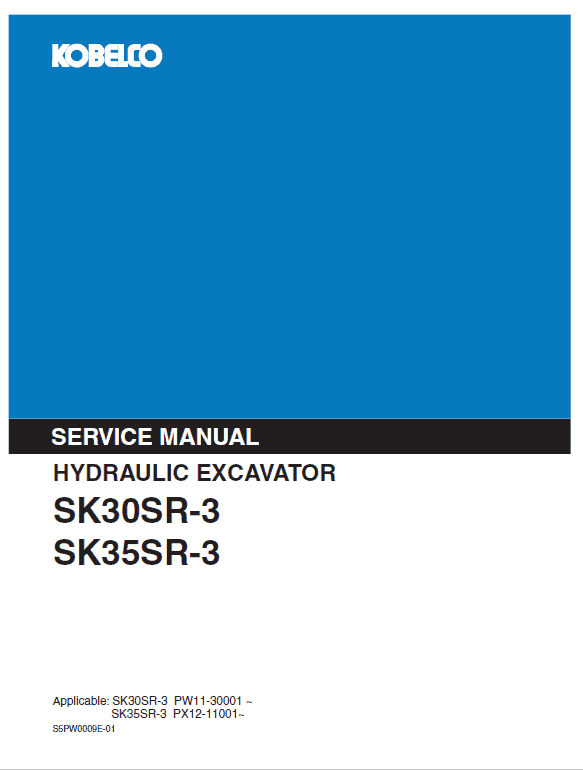 Kobelco Sk30sr-3 And Sk35sr-3 Excavator Service Manual