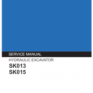 Kobelco Sk013 And Sk015 Excavator Service Manual