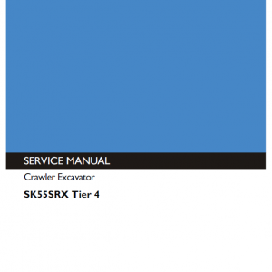 Kobelco Sk55srx-t4 Excavator Service Manual