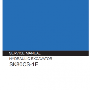 Kobelco Sk80cs-1e Excavator Service Manual