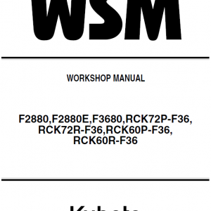 Kubota F2880, F2880e, F3680 Front Mower Workshop Manual