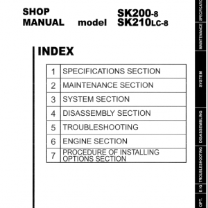 Kobelco Sk200-8, Sk210lc-8 Excavator Service Manual