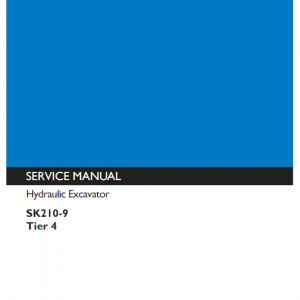 Kobelco Sk210-9 Tier 4 Excavator Service Manual