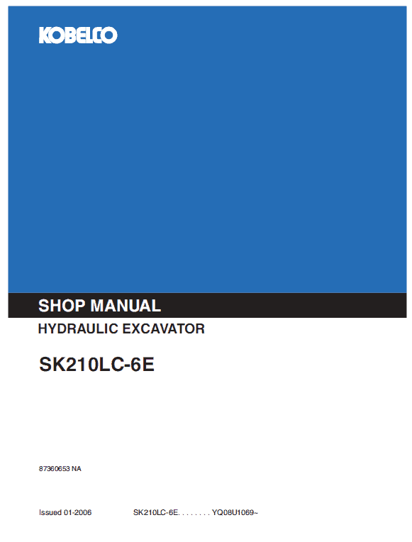 Kobelco Sk210lc-6e Excavator Service Manual