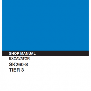 Kobelco Sk260-8 Tier 3 Excavator Service Manual