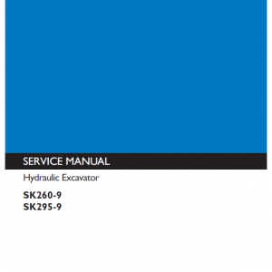 Kobelco Sk260-9, Sk295-9 Excavator Service Manual