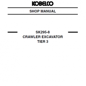 Kobelco Sk295-8 Tier 3 Excavator Service Manual