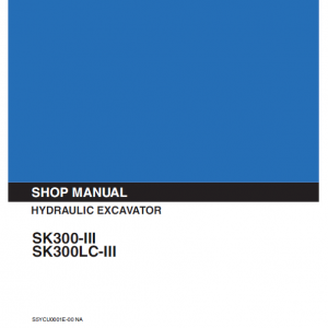 Kobelco Sk300-iii, Sk300lc-iii Excavator Service Manual