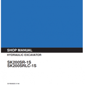 Kobelco Sk200sr-1s, Sk200srlc-1s Excavator Service Manual