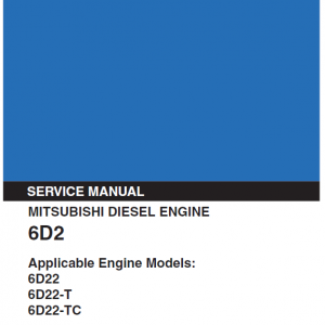 Mitsubishi 6d22, 6d22-t, 6d22-tc Engine Workshop Service Manual