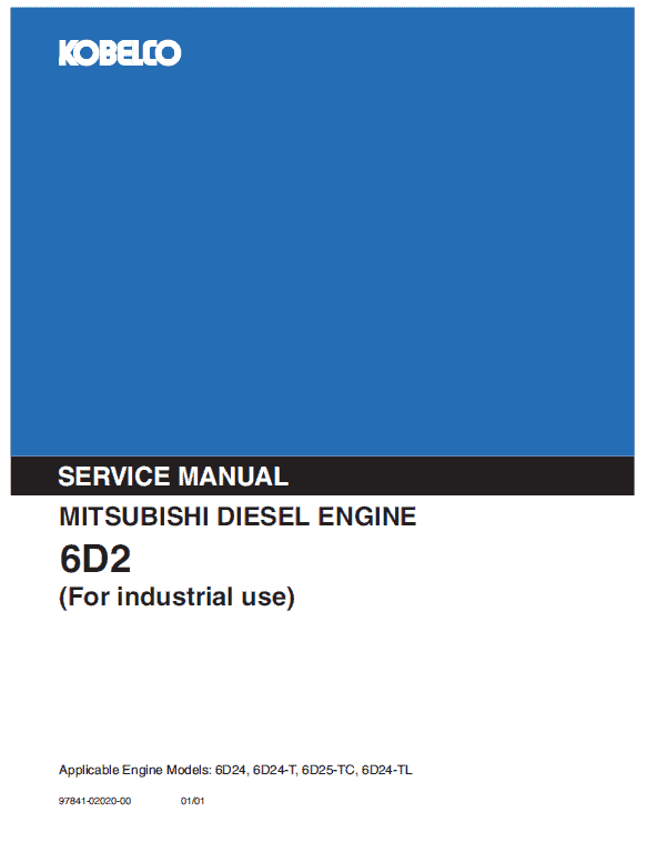 Mitsubishi 6d24, 6d24-t, 6d25-tc Engine Workshop Service Manual