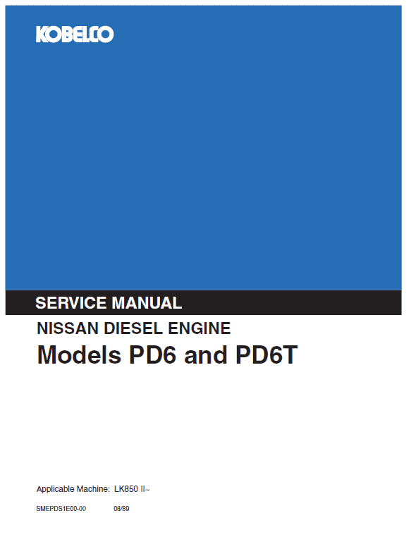 Nissan Pd6, Pd6t Engine Workshop Service Manual