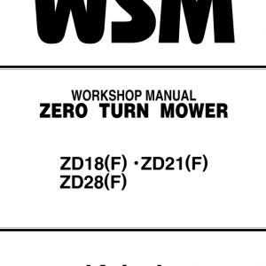 Kubota Z18, Zd21, Zd28 Mower Workshop Service Manual