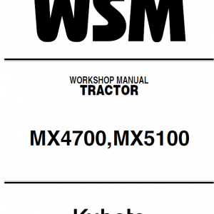 Kubota Mx4700, Mx5100 Tractor Workshop Service Manual