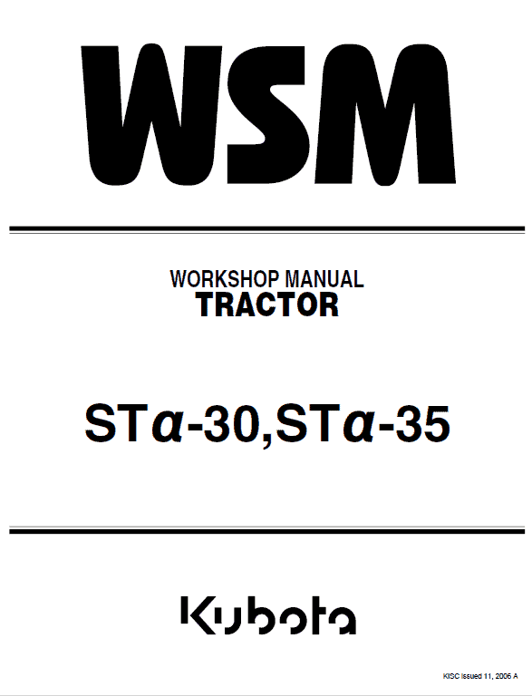 Kubota Sta-30, Sta-35 Tractor Workshop Service Manual