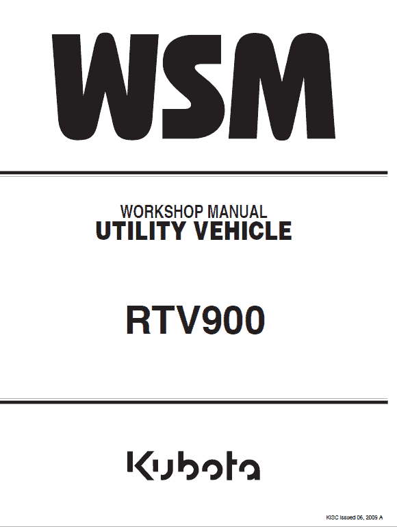 Kubota Rtv900 Utility Vehicle Workshop Service Manual