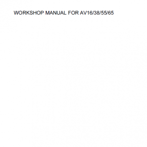 Kubota Av16, Av38, Av55, Av65 Generator Workshop Manual