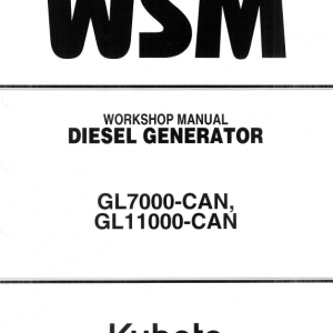 Kubota Gl7000-can, Gl1100-can Generator Workshop Manual