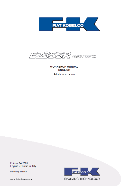 Kobelco E235sr Evo Excavator Service Manual