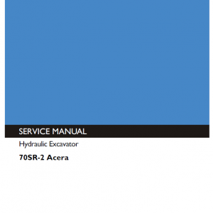 Kobelco 70sr-2 Acera Excavator Service Manual