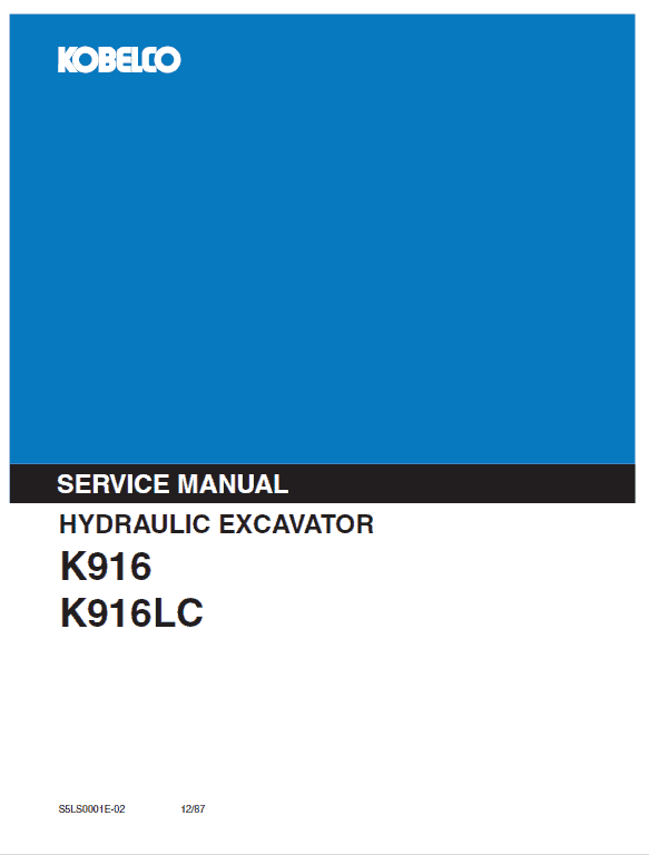 Kobelco K916-ii And K916lc-ii Excavator Service Manual