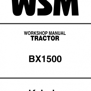 Kubota Bx1500 Tractor Workshop Service Manual