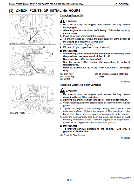 Kubota F2880, F2880e, F3680 Front Mower Workshop Manual