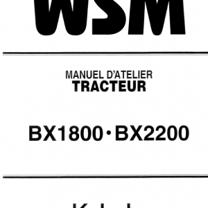 Kubota Bx1800, Bx2200 Tractor Workshop Service Manual