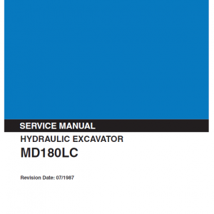 Kobelco Md180lc Excavator Service Manual