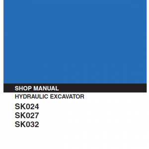 Kobelco Sk024, Sk027, Sk032 Excavator Service Manual