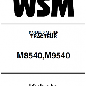 Kubota M8540, M9540 Tractor Workshop Service Manual