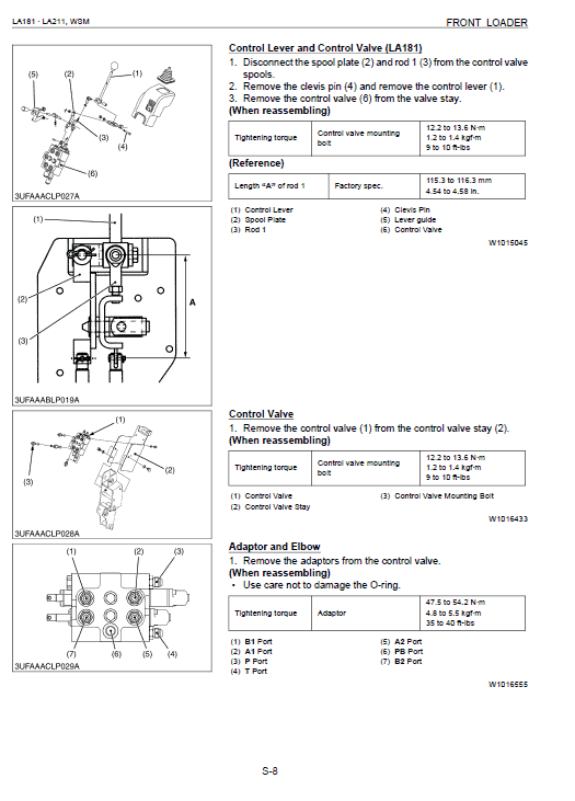 Kubota La181, La211 Front Loader Workshop Manual