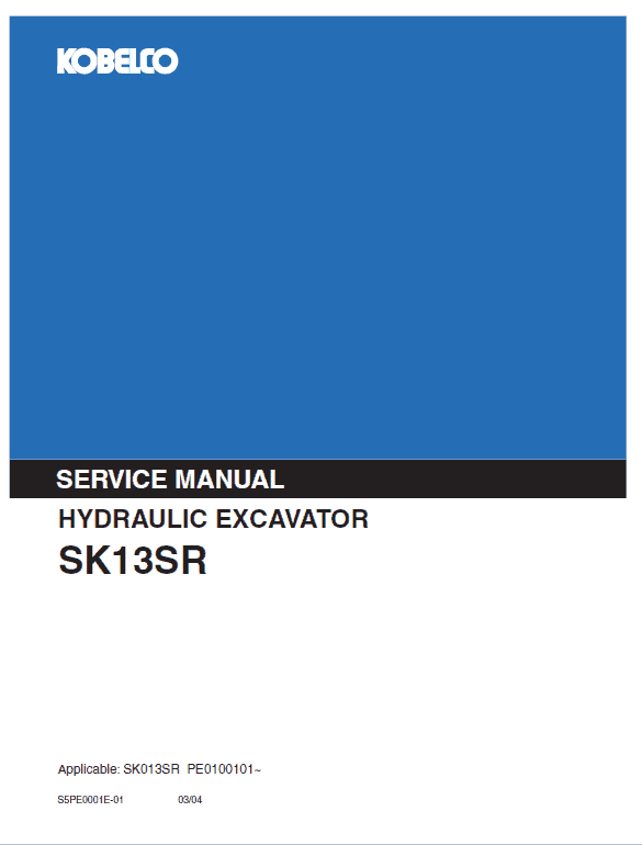 Kobelco Sk13sr Excavator Service Manual