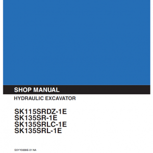 Kobelco Sk115srdz-1e, Sk135sr-1e, Sk135srlc-1e Excavator Manual