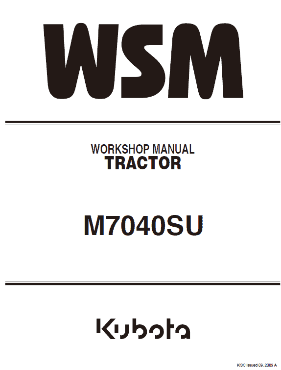 Kubota M7040su Tractor Workshop Service Manual