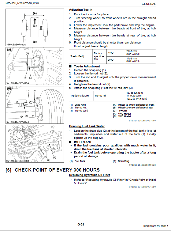 Kubota M7040su Tractor Workshop Service Manual