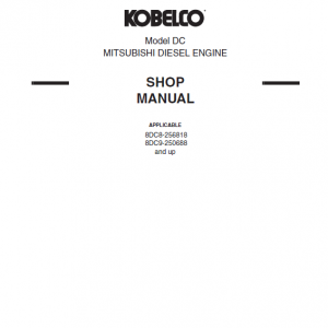 Mitsubishi 8dc8, 8dc9, 8dc9-t Engine Workshop Service Manual