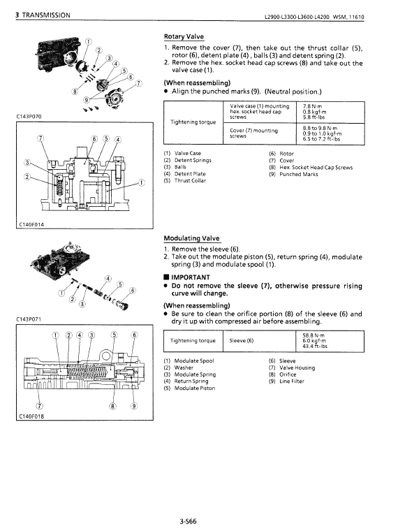 Kubota L2900, L3300, L3600, L4200 Tractor Workshop Manual