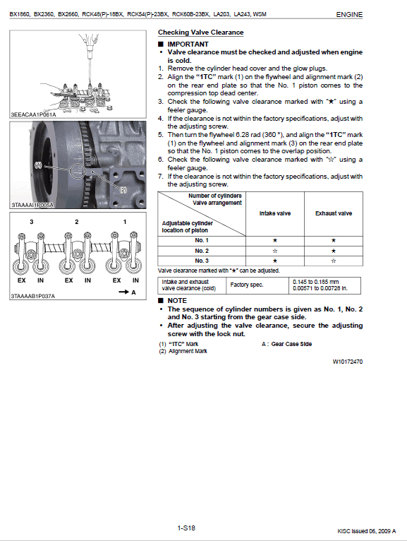 Kubota Bx1860, Bx2360, Bx2660, La203, La243 Tractor Loader Manual