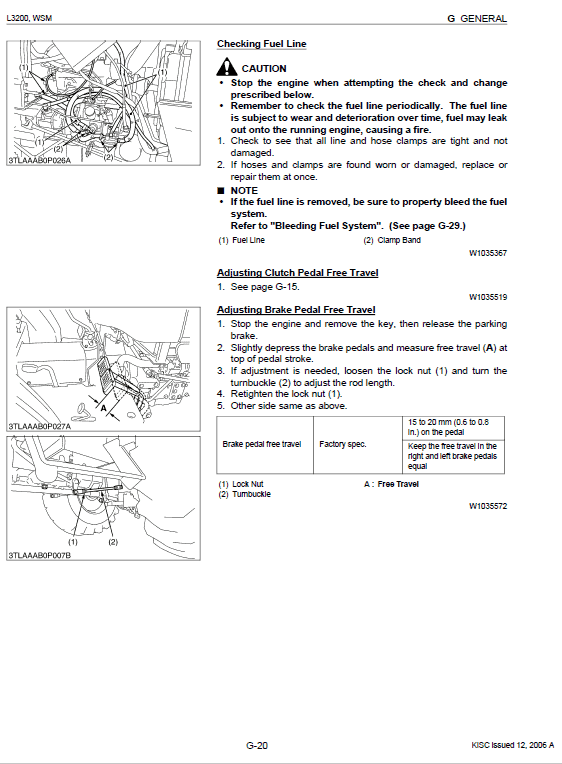 Kubota L3200 Tractor Workshop Service Manual