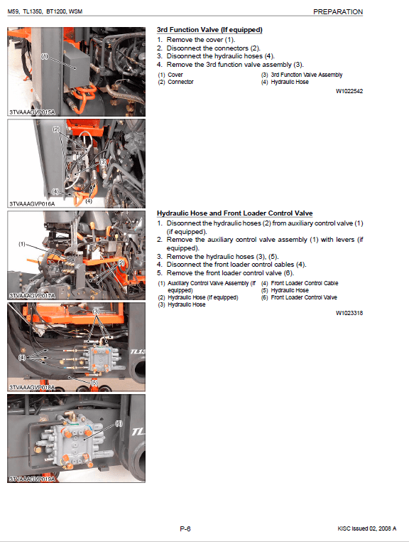 Kubota M59, Tl1350, Bt1200 Tractor Workshop Manual